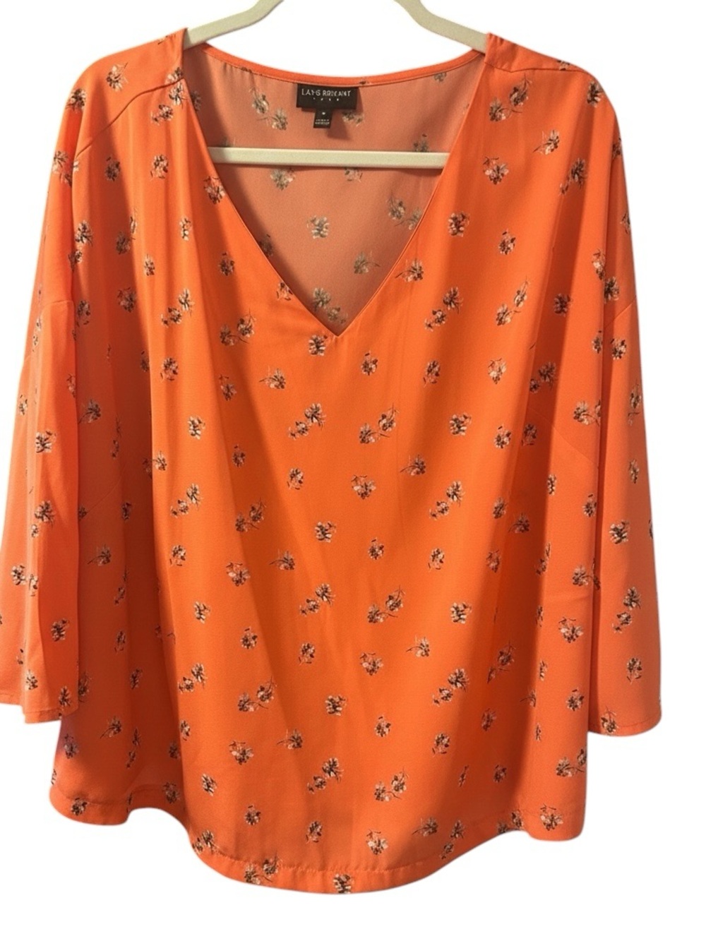 Coral Floral V-Neck Women's Top